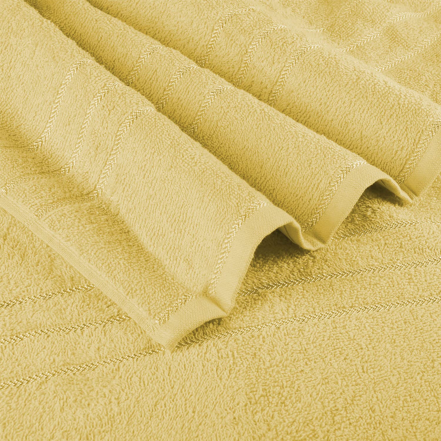 Sassoon Melrose 100% Cotton Hand Towel 400 Gsm | Highly Absorbent, Soft Material Perfect For Daily Use (Lemon) -2 Piece