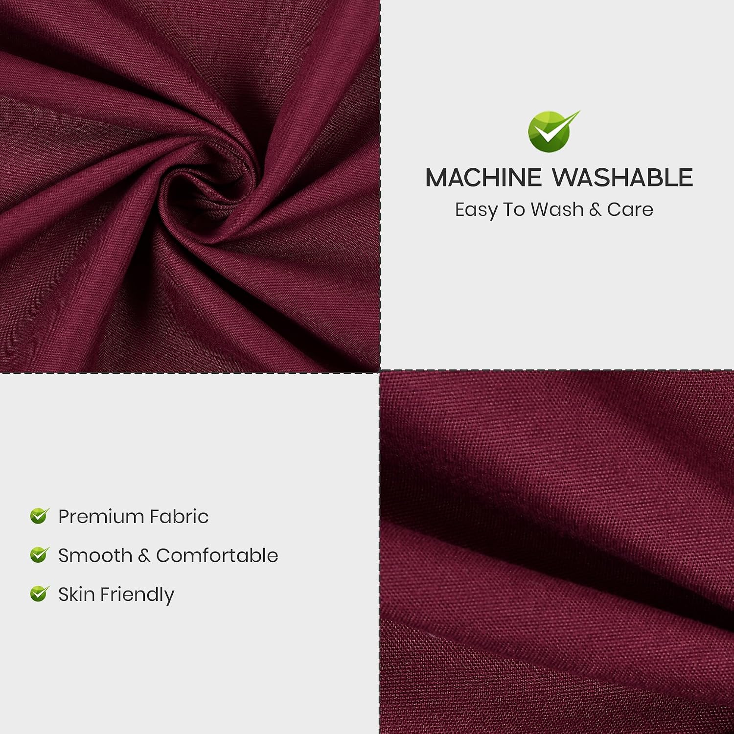 Solid Plain Single Size Bedsheet Set With 1 Pillow Covers | Size - 60 X 90 Inches, Wine | Ideal For All Seasons Due To Its Breathable Nature
