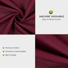 Solid Plain Single Size Bedsheet Set With 1 Pillow Covers | Size - 60 X 90 Inches, Wine | Ideal For All Seasons Due To Its Breathable Nature