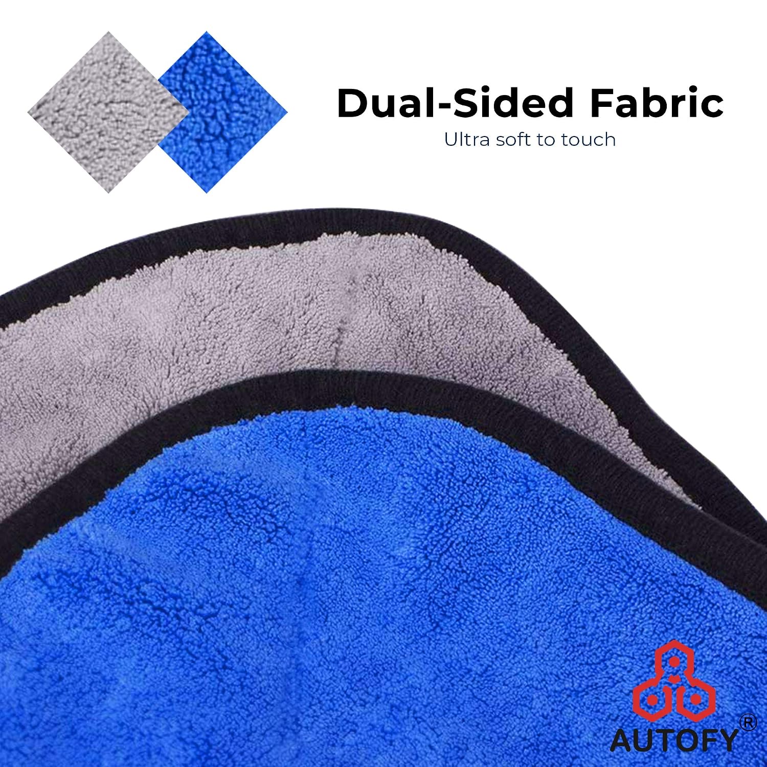Autofy Multipurpose Microfiber 900 Gsm | Cleaning Towel Microfibre Cloth Highly Absorbent Dust Towels For All Vehicles Bikes Cars Glass Kitchen - Blue (Pack Of 5)