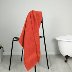 Mytrident 100% Cotton Home Essential Bath Towels Small Size 450 Gsm (Red Rust)
