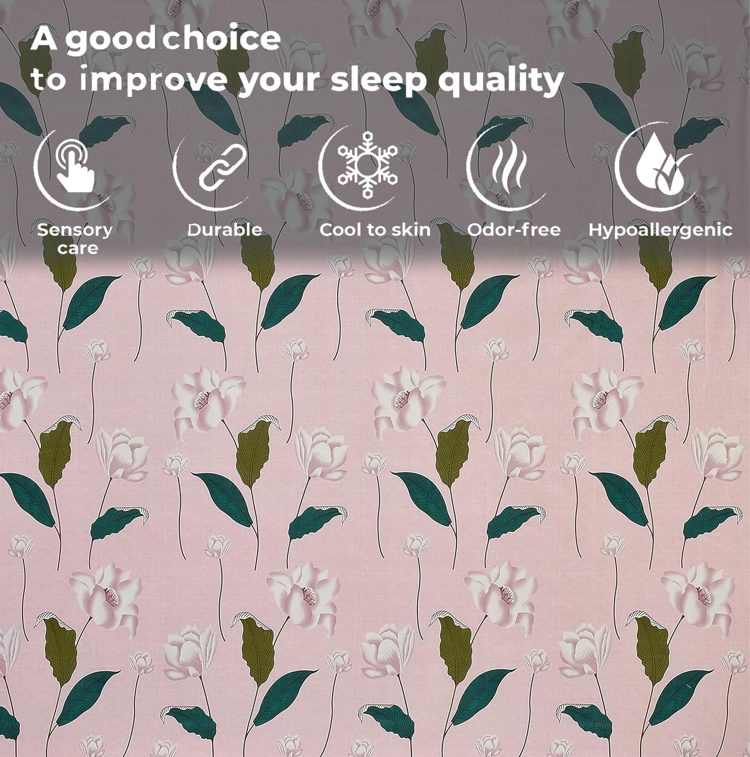 Microfiber Single Bedsheet Set With 1 Pillow Covers (60 X 90 Inches) Pink & Green | Durable & Long-Lasting | 144 Thread Count | Wrinkle Free