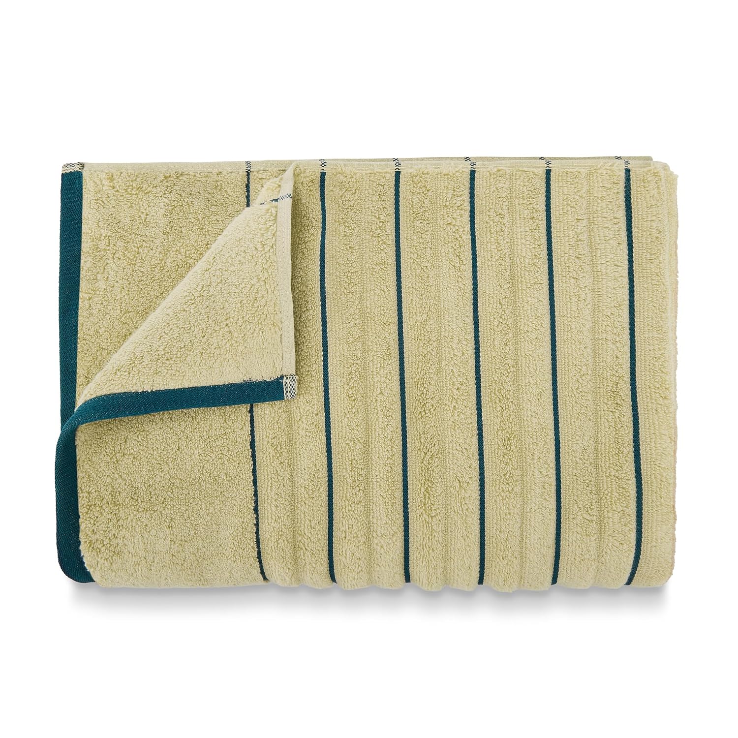 Spaces 100% Cotton Bath Towel 575 Gsm | Ribbed Texture High Absorbency High Loft Cotton Bath Towels (Light Brown)