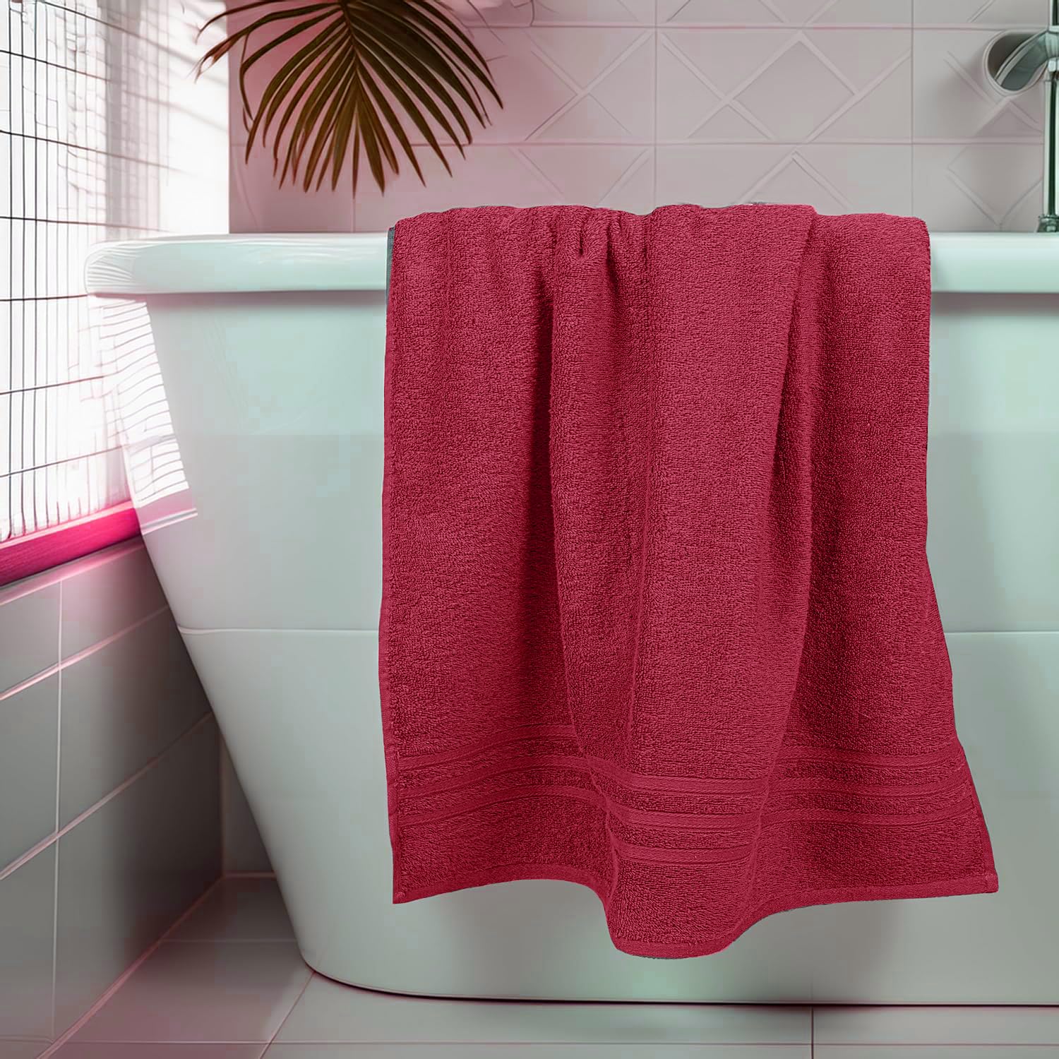 Swaursaha Premium Cotton Bath Towel 600 Gsm | Ultra Soft, Quick Dry, Super Absorbent Towel For Home, Spa, Gym & Travel (Maroon)