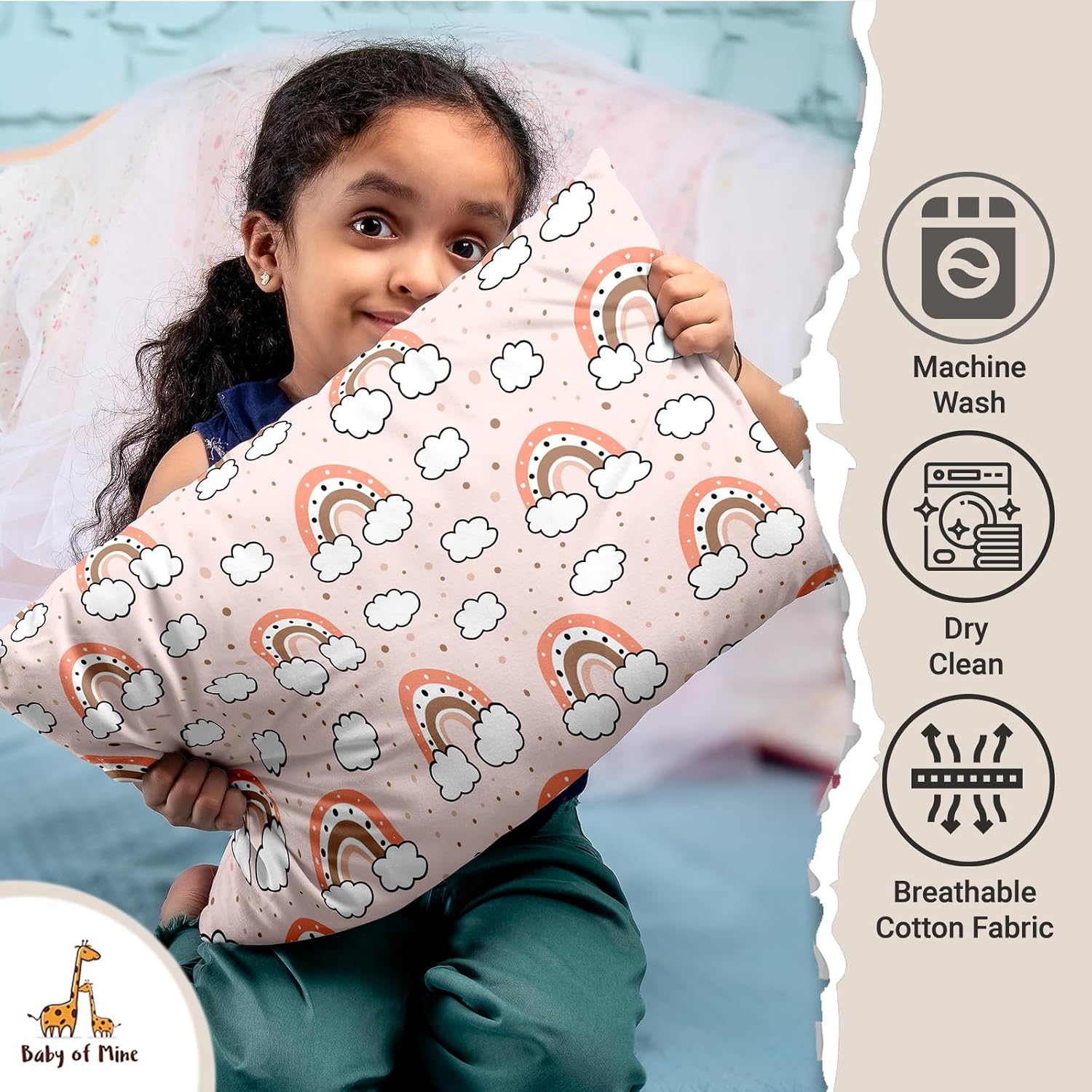 Personalized Pillow For Kids, Super Soft Cotton Kids Cushion - 12 X 18 Inches | Custom Name, For 5 Years Old Kids, Adorable Prints | For Head, Neck Support Baby Pillow - Pillow 20