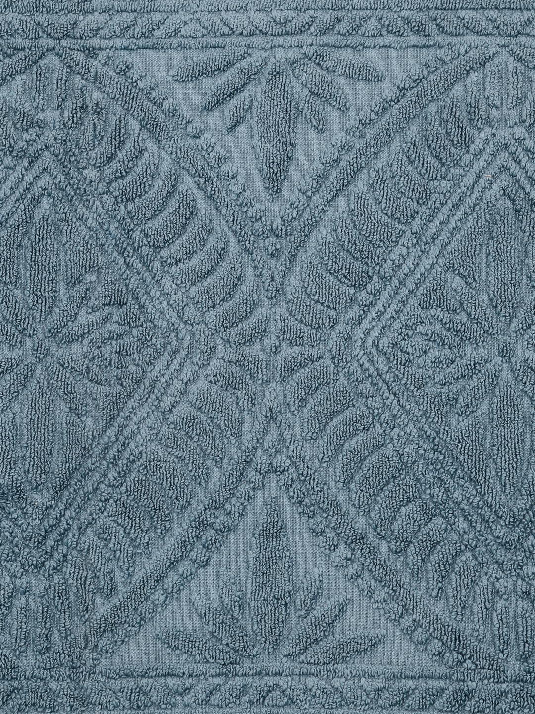 Homefresh Print Cotton Bath Towel 500 Gsm | Geometric Pattern Navy Blue & Grey (Shehnaz)