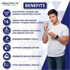 Healthxp Advanced Multivitamin Minerals Boosts Immunity Enhances Energy And Recovery | 60 Capsules , 100gm 0.2lbs