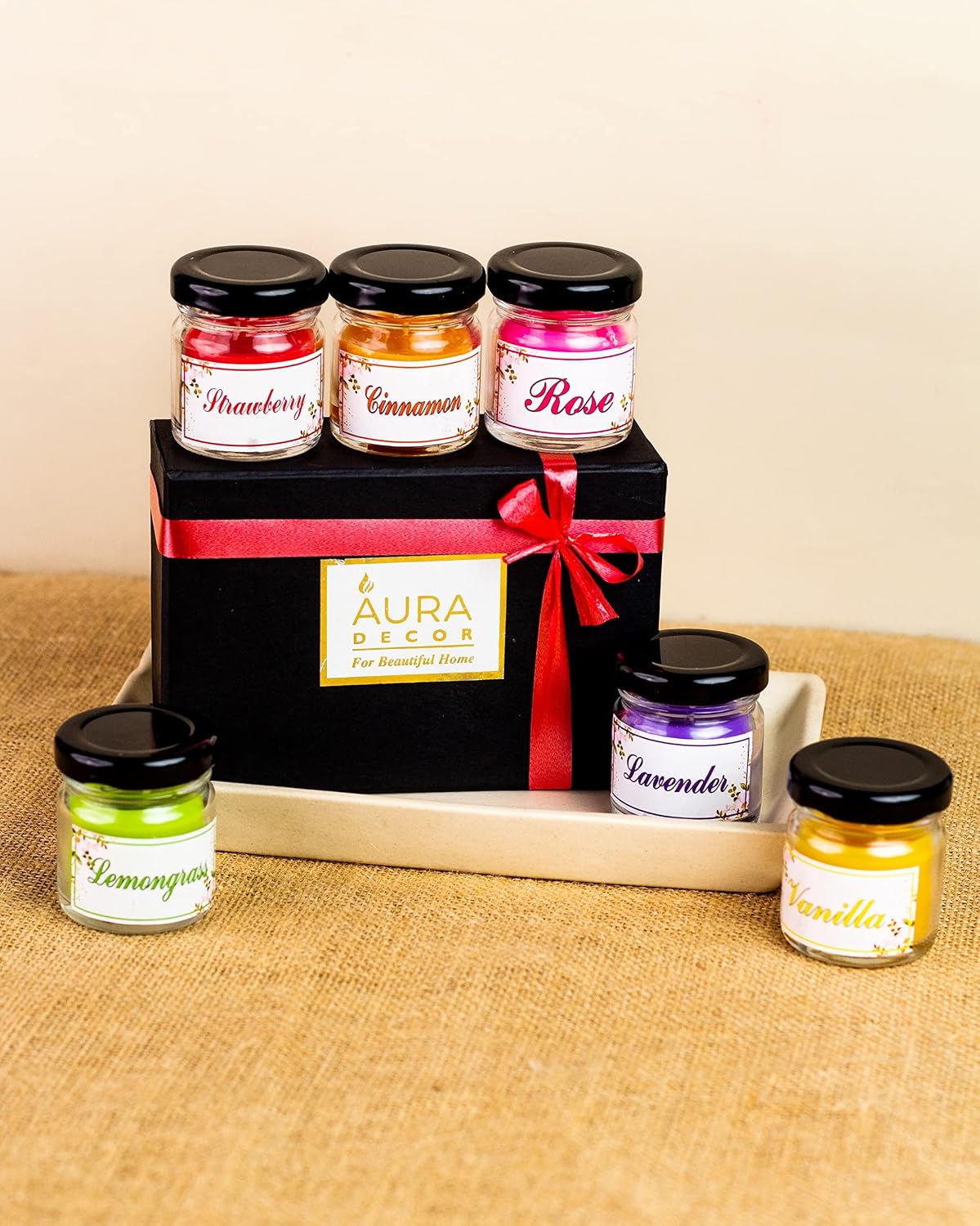PARAFFIN WAX FRAGRANCE JAR CANDLE SET OF 6 | FRAGRANCE CANDLES FOR HOME