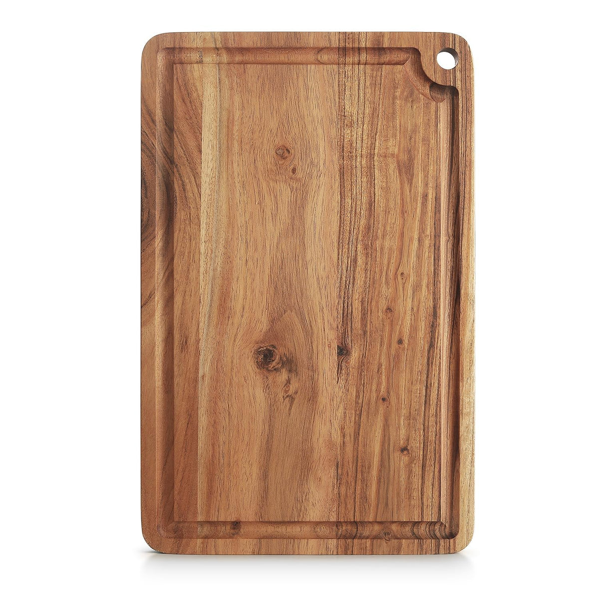 Brown Wood Cutting Boards For Kitchen | Wooden Chopping Board - Serving Platter - Rolling Board- Bread Board With Juice Groove For Vegetables, Fruits & Cheese