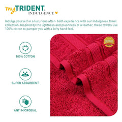 Mytrident Indulgence Collection Hand Towel 400 Gsm | 100% Cotton For Men & Women Hand Towel - Blood Red (Pack Of 2)