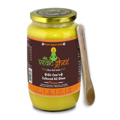 Premium A2 Gir Cow Cultured Desi Ghee From Kesariya Farm By Vedic Ghee | Bilona Two Way Churned Natural & Healthy Ghee Good For Cooking (1L) | 33.8 Ounce | Jar Pack