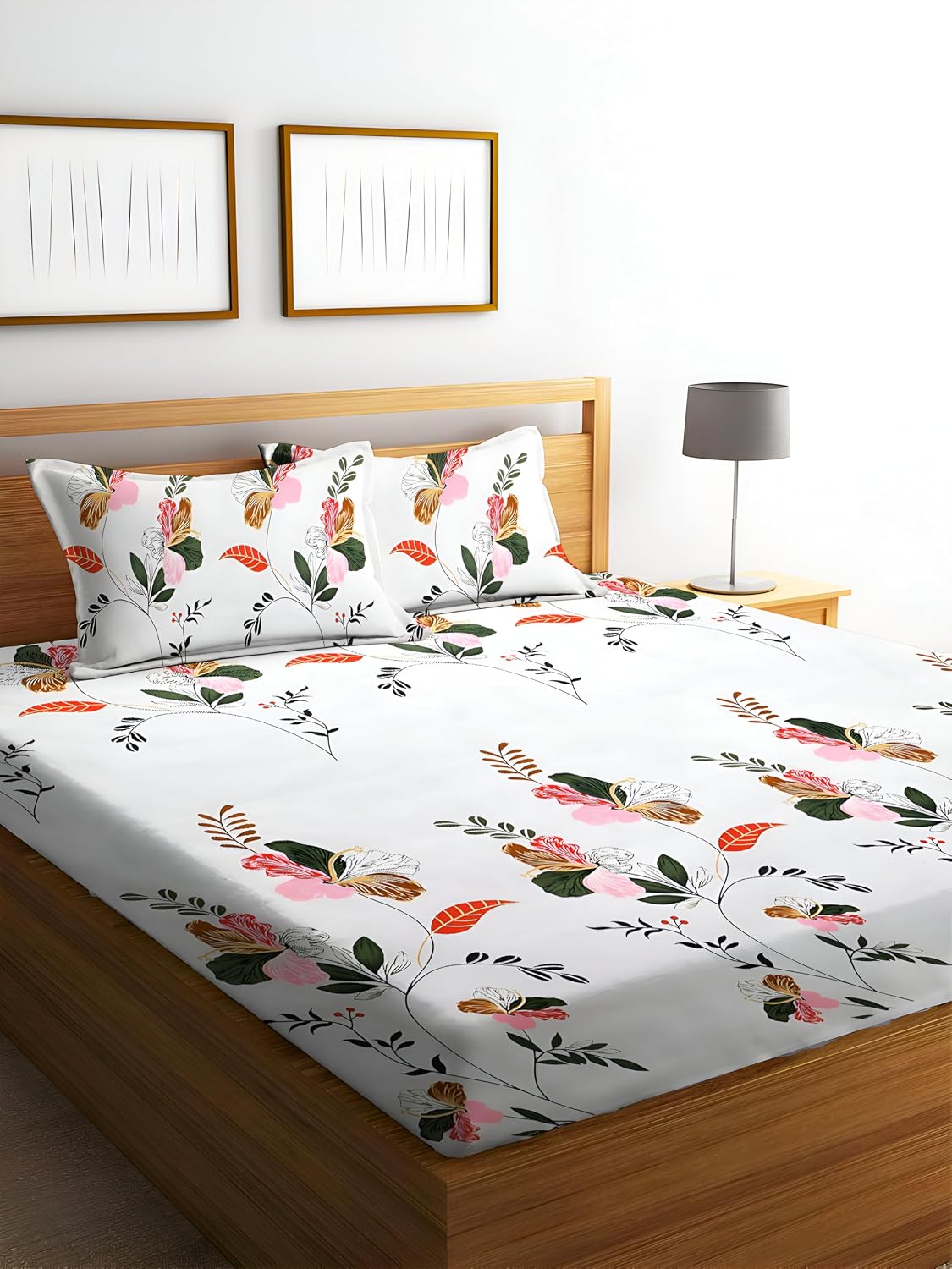 Polycotton Double Bedsheet With Two Pillow Covers - 90 X 96 Inches, White | Soft & Comfortable Feel To Your Skin | Premium Beautiful Looks