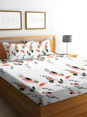 Polycotton Double Bedsheet With Two Pillow Covers - 90 X 96 Inches, White | Soft & Comfortable Feel To Your Skin | Premium Beautiful Looks