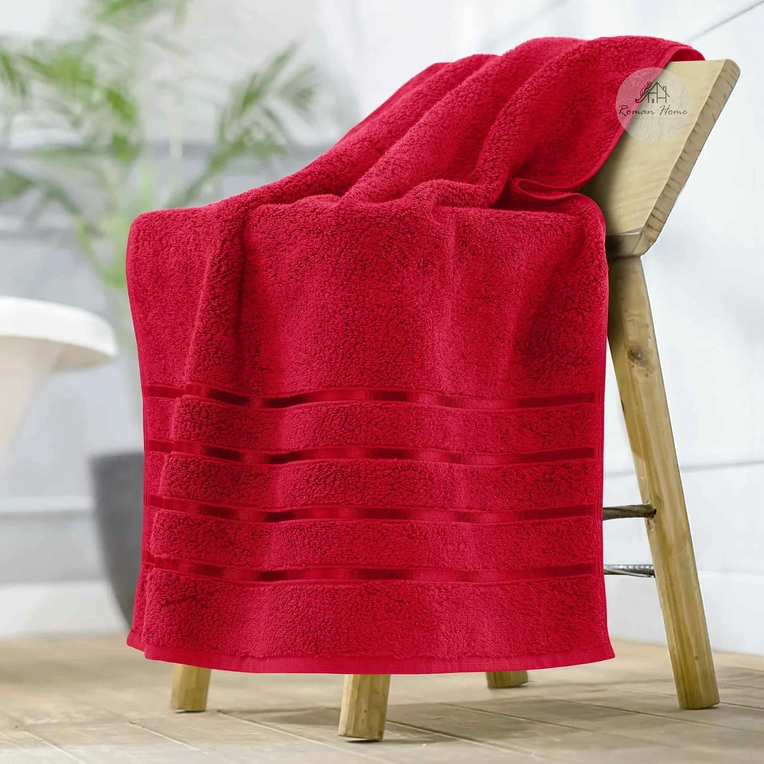 Roman Home Cotton Soft Bath Towel 500 Gsm (Red)