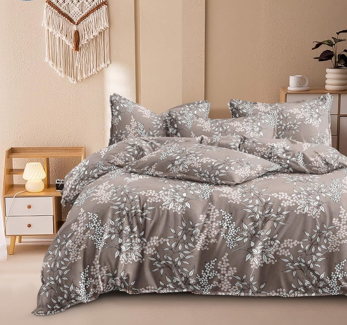 Printed Super King Size Double Bedsheet With Two Pillow Covers - 108 X 108 Inches, Brown | Smooth To Touch, Breathable & Long Lasting - Ideal For Everyday Comfort