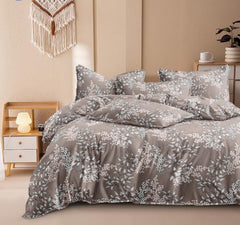 Printed Super King Size Double Bedsheet With Two Pillow Covers - 108 X 108 Inches, Brown | Smooth To Touch, Breathable & Long Lasting - Ideal For Everyday Comfort