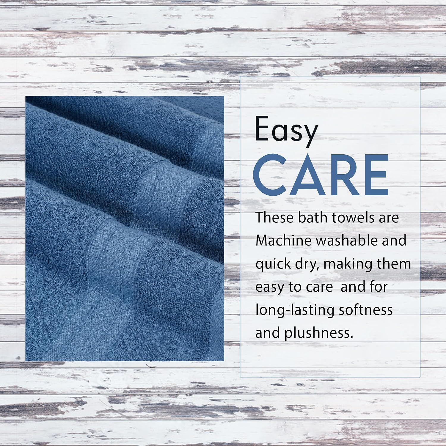 Ambra Linens Highly Absorbent Towels 500 Gsm | 100% Cotton Soft And Plush All Seasons Use, Large, Everyday Use, Durable | 4 Pcs Hand Towel Set (Sky Blue)
