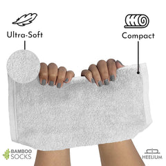 Heelium Bamboo Face Towel 900 Gsm | Ultra Absorbent & Odour-Free 3x Softer Than Cotton Towels | Pack Of 5 -Peach, Light Grey, Grey, Teal & White
