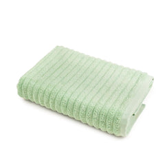 Vilasiya 100% Cotton Elace Ribbed Style Bath Towel 600 Gsm | Zero Twist Yarn Luxurious Soft, Extra Absorbent & Plushy (Light Green)