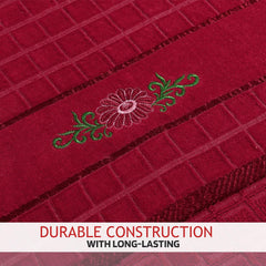 Kuber Industries Rectangle Super Absorbent Bath Towel 2000 Gsm | Soft & Comfortable Swimming & Bathing Towels | Gold Flower (Red)- Pack Of 4