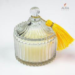 CRYSTAL GLASS JAR SCENTED CANDLE FOR HOME DECORATIONS | SOY WAX PERFECT FOR GIFT