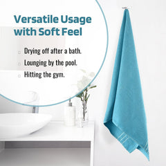 Kuber Industries Bath Towel 450 Gsm | Towel For Bath, Gym, Travel & Beach | Plain Lining (Sky Blue)