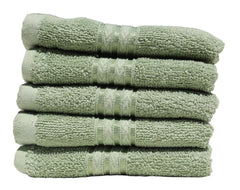 Solance Super Cotton Hand Towel 1000 Gsm | Ultra Soft & Super Absorbent Hand Towel (Olive Green) - Set Of 5