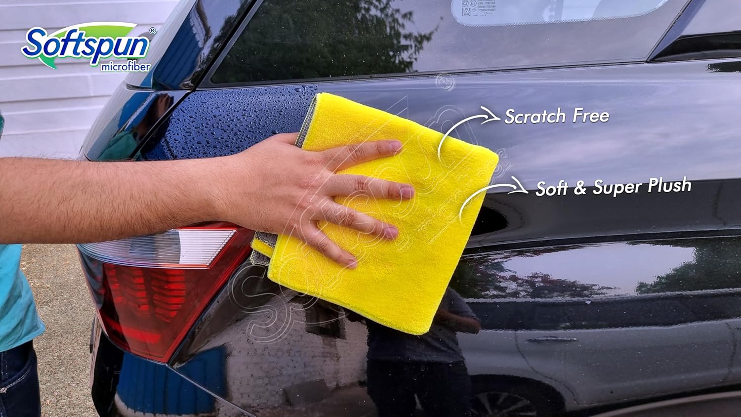 Softspun Microfiber Cloth Towel Set 400 Gsm | Extra Thick Microfiber Cleaning Cloths Perfect For Bike, Auto, Cars Both Interior & Exterior (Yellow & Grey)