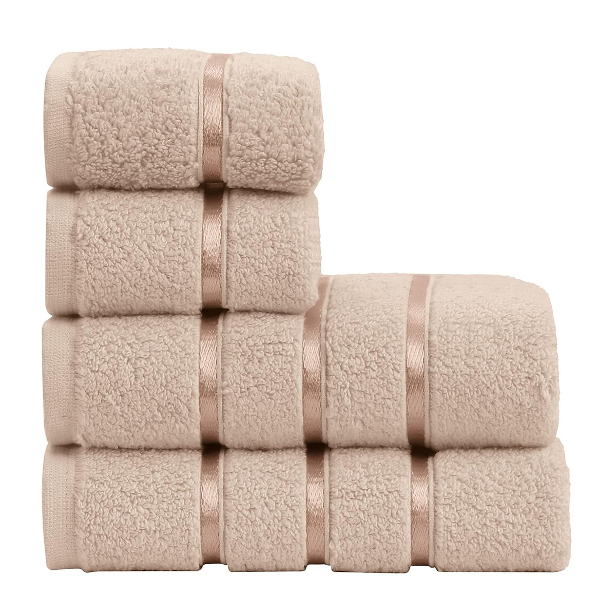 Spread Spain Roman 100% Cotton Bath Towel 600gsm | Super Absorption Quick Dry Large & Small Towel Set - Mouse (Set Of 4)
