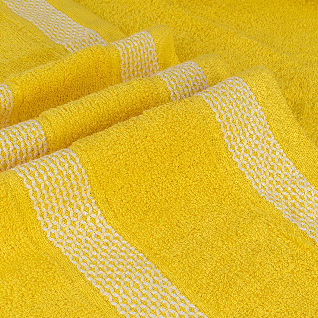 Casa Copenhagen Egyptian Cotton Waffle Large Size Bath Towel 500 Gsm (Yellow)