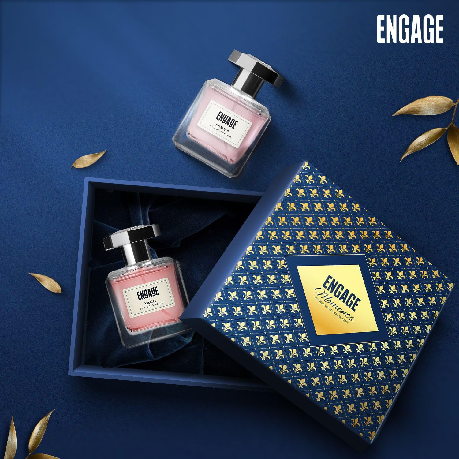 Engage Moments Luxury Femme & Yang Eau De Parfum Gift For Women 100ml Each 3.4 Fl.oz. | Long Lasting Fragrance |  Fruity & Floral