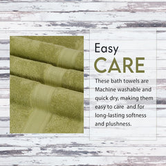 Ambra Linens 500 Gsm Highly Absorbent Towel 100% Cotton, Soft And Plush, All Seasons Use, Large, Everyday Use, Durable (4 Pcs Summer Green)