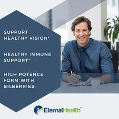 Eternalhealth Vitamin A With Bilberry Extracts & Retinyl Palmitate Extracts - High Potency Form, Supports Healthy Vision & Immune System , Healthy Growth | 90 Veg Capsules , 150gm 0.3lbs