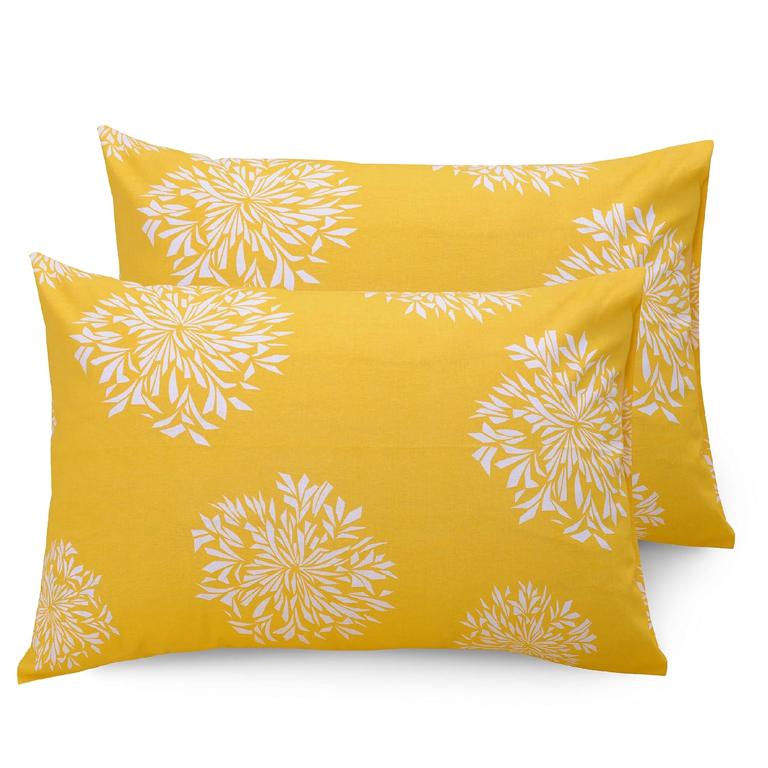 Flat Bedsheet For Double Bed With 2 Pillow Covers - 88 X 96 Inches, Yellow | Comfort Fabric Bedsheet Home, Hotel & Guest House