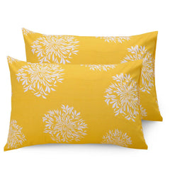 Flat Bedsheet For Double Bed With 2 Pillow Covers - 88 X 96 Inches, Yellow | Comfort Fabric Bedsheet Home, Hotel & Guest House
