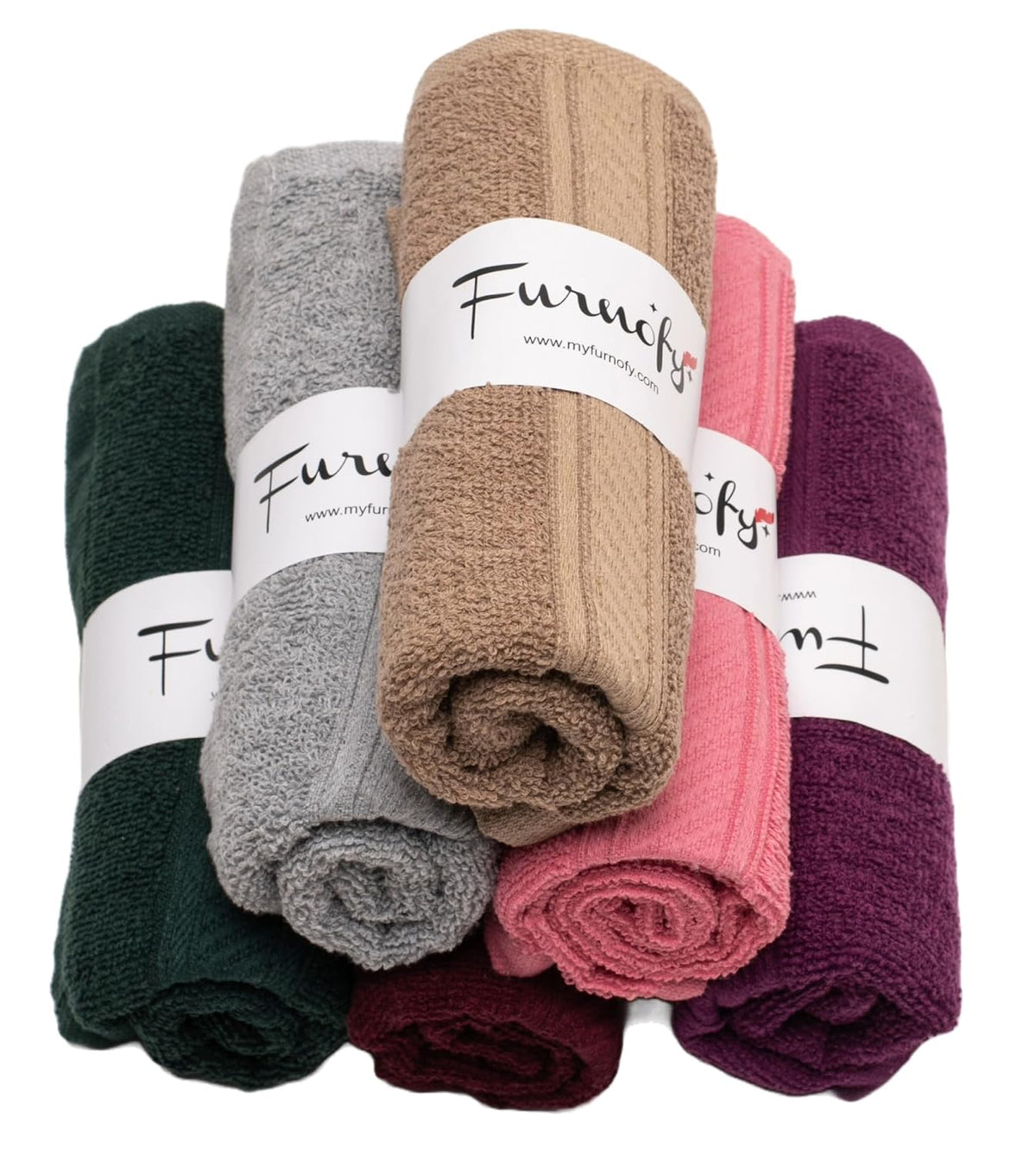 Furnofy Premium Cotton Hand Towels Set Of 6 Ultra Soft, Highly Absorbent & Quick-Dry For Gym, Kitchen, Pool, Travel & Home (Vibrant Multicolor)
