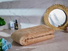 Fezora Microfiber Bath Towels 500 Gsm | Large Size Bath Towel- Super & Absorbent With Hook Quick Dry Towel For Men & Women (Beige)