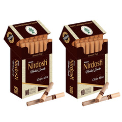 Herbal Cigarette Rolled In 100% Organic Natural Paper & Made With Herbal Ingredients - Pack Of 2X 20 Cigarettes | Clove Mint Flavored Tobacco Free & Nicotine Free Herbal Smoke