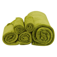 Black Gold The Finer Touch Microfiber 1 Bath Towel, 2 Hand Towels & 2 Washcloth (Green) - Set Of 5