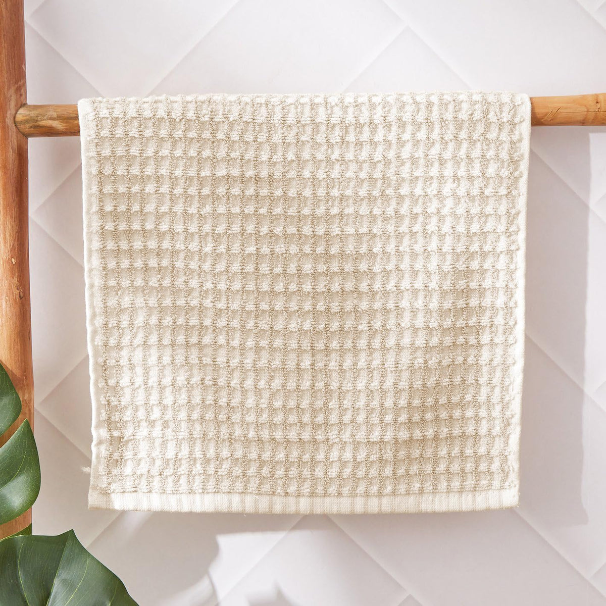 Linenwalas 100% Bamboo Waffle Quick Dry Hand Towel 720 Gsm | Ultra Soft, Super Absorbent Luxury Bathroom & Travel Friendly Light Weight Hand Towel (Beige) - Set Of 6