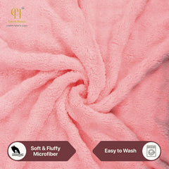 Enrich Homes Microfiber Bath Towels 900 Gsm | Large Size Super Soft Towel For Women & Men (Light Pink)- 2 Pcs