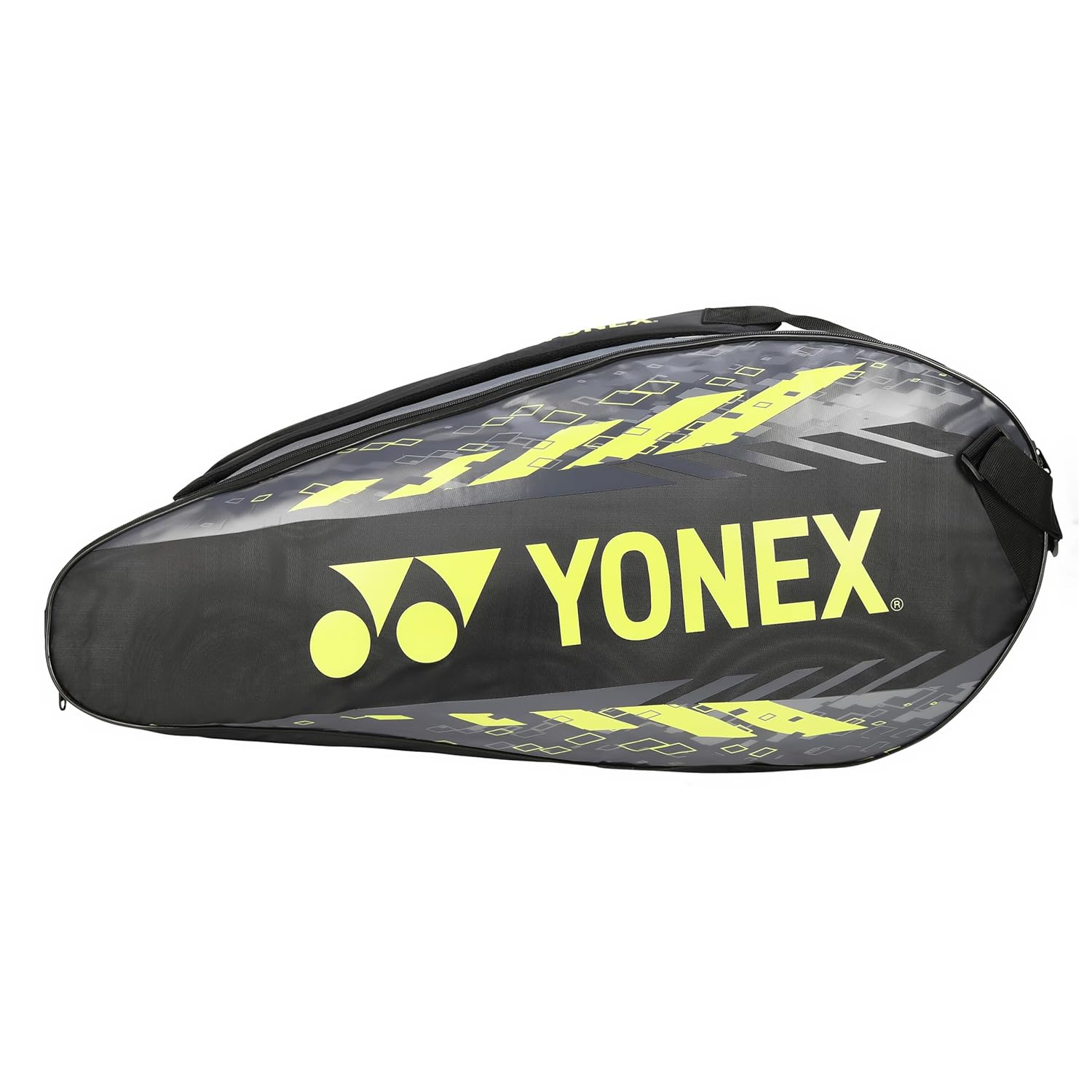 Yonex Badminton Racquet Bag 2326, Colour - Black Light Lime, Closure Type - Zipper, Material - Polyurethane