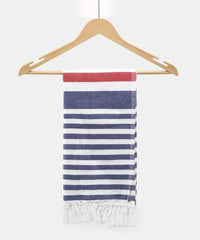 Suam Suntails Luxury Pure Cotton Towels 400 Gsm | Absorbent, Quick Dry Super Soft Ideal For Bath, Beach, Swimming & Travel Standard Size (Dark Blue & Red), 250 Tc