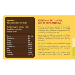 100% Pure Desi Cow Ghee By Earth Story Farms | Naturally Desi Cow Bilona Method Desi Ghee Good For Chapati & Sabji | (250ml) 8.4 Ounce | Jar Pack