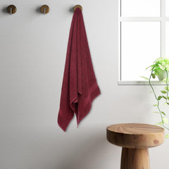 Spaces 100% Cotton Bath Towel 500 Gsm | Ultra Absorbency Easy Care Light Weight Cotton Bath Towels (Maroon)