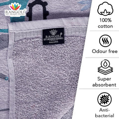 Rangoli 100% Cotton Kids Bath Towel 400 Gsm | Super Soft & Highly Absorbent, Anti-Bacterial & Anti-Odour, Multipurpose Towels (Grey)