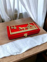 Wood Decorative And Attractive Box Cash Box, Shagun Jewellery Money Envelop Wedding, Gift Bangel Pack Of 1, Colour - Red, Horse