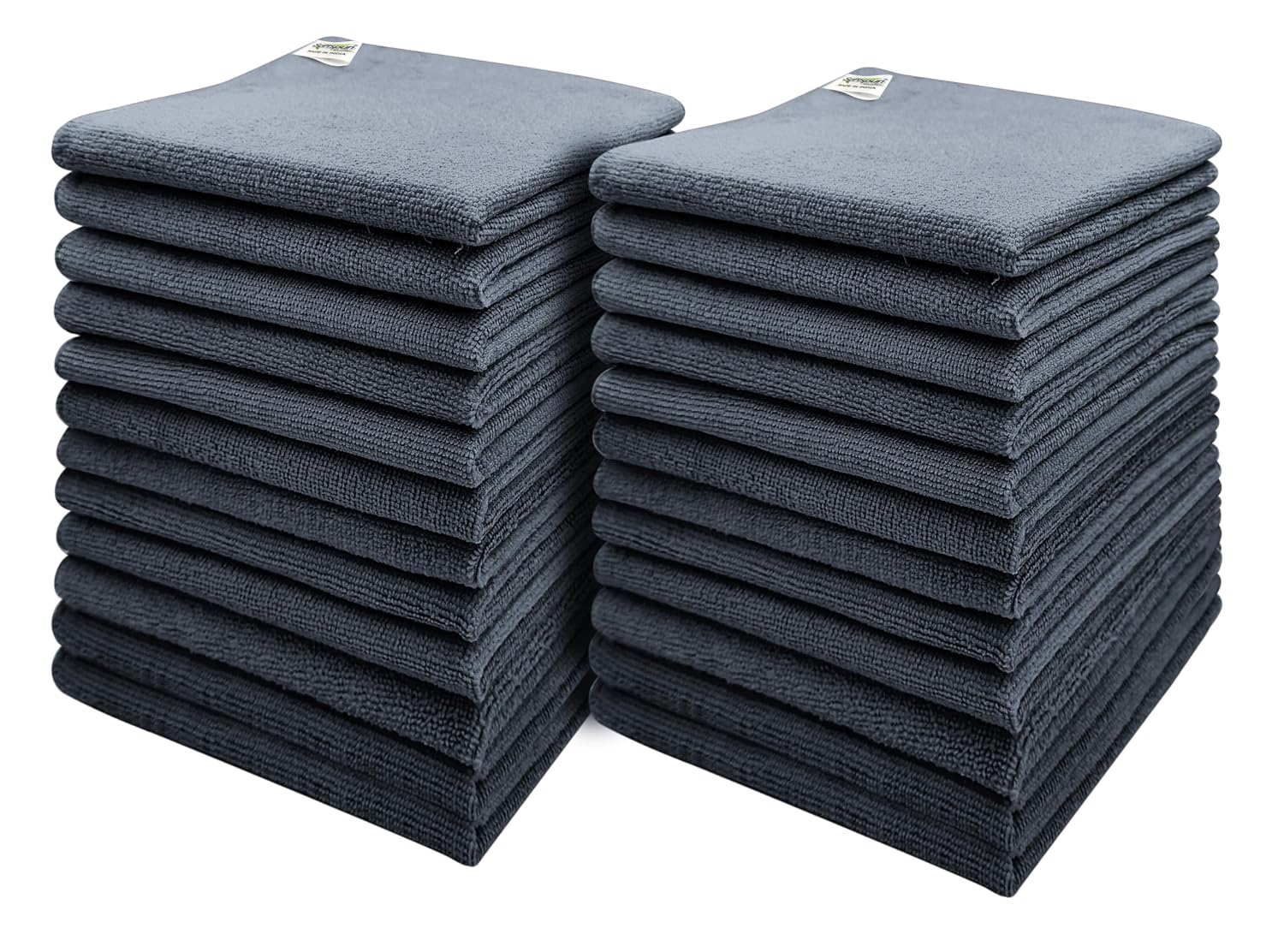 Softspun Microfiber Cleaning Cloths 2500 Gsm | Highly Absorbent, Lint & Streak Free, Multi -Purpose Wash Cloth For Kitchen, Car, Window, Stainless Steel (24 Pcs)- White