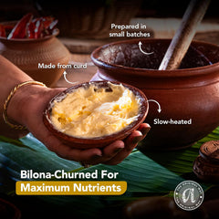 100% Natural Bilona-Churned Desi Cow Ghee By Anveshan | High In Vitamins A, D & Healthy Bilona Method Desi Ghee Improves Hair Health | (250ml) 8.4 Ounce | Jar Pack