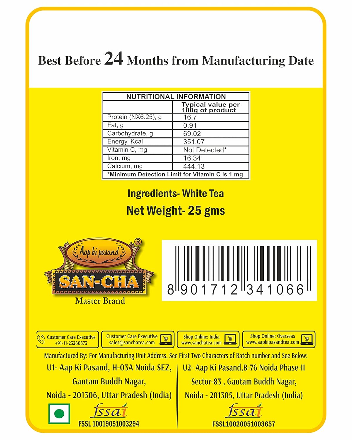San-Cha Premier Cru Super White Tea - 25gm, 0.8 Ounce | Fresh, Sweet & Lush Organic Darjeeling Tea - Low Caffeine, Richest In Antioxidants